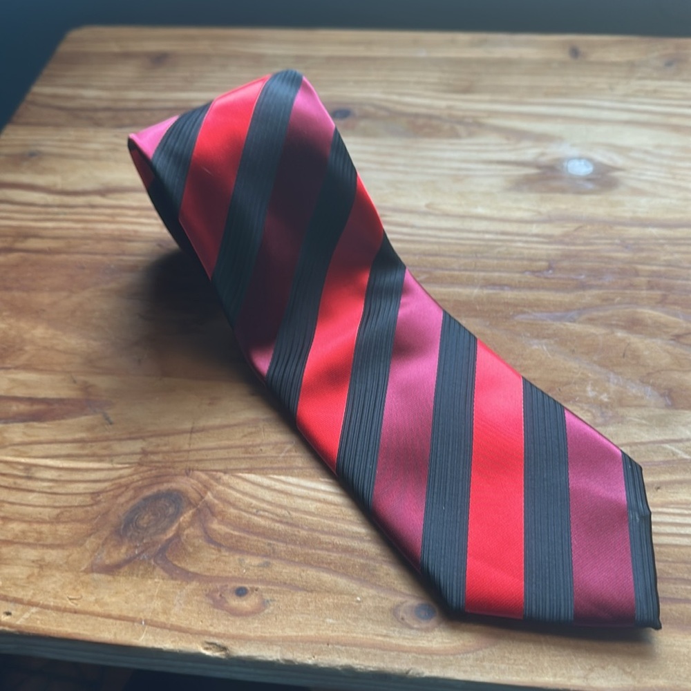 Cravattificio Di Siena Striped Red and Black Men's Tie 100 % Silk